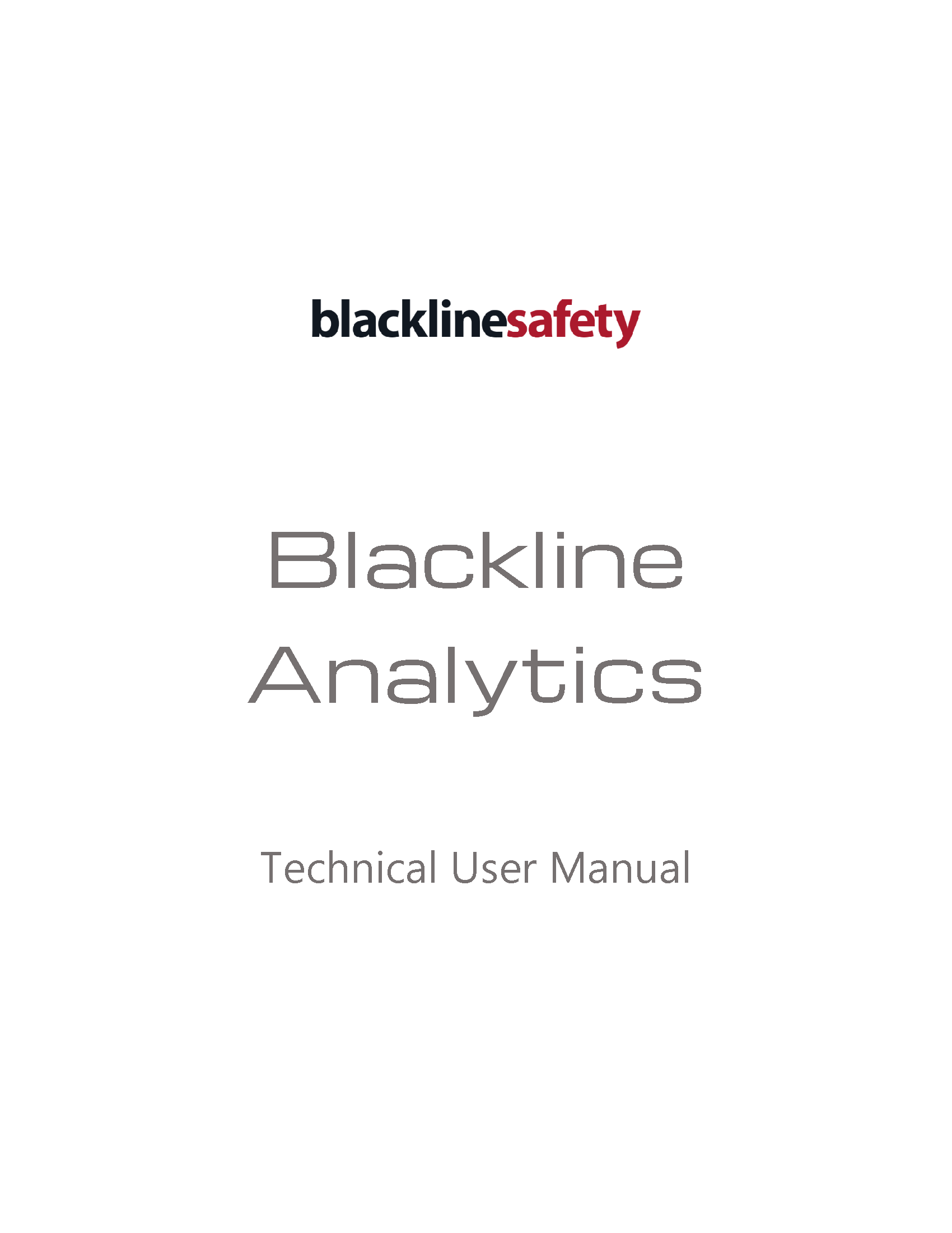 Portada del manual técnico de usuario de Blackline Analytics