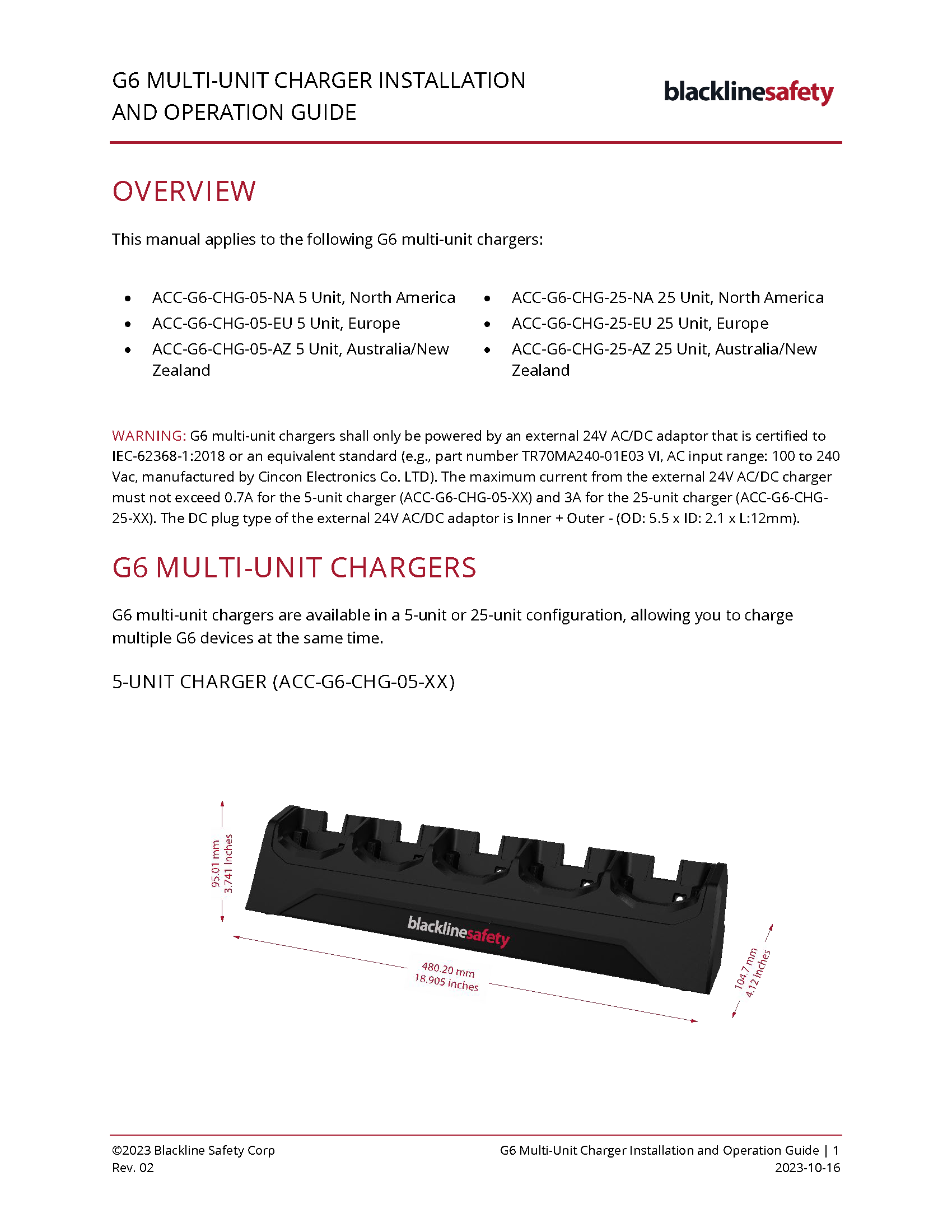 Guía de instalación y funcionamiento del cargador G6 Multi-Unit_Cubierta